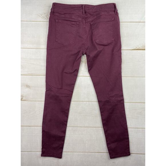 Warp + Weft Women's JFK Skinny Jeans Size 29 x 29 Burgundy Mid Rise Colorful - Picture 8 of 11